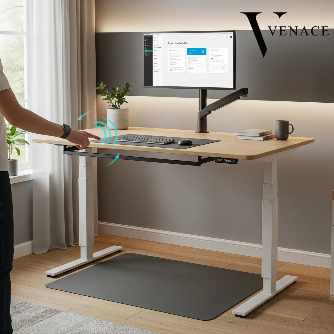 How an L-Shaped Standing Desk Supercharges Dual-Monitor Productivity - Vvenace