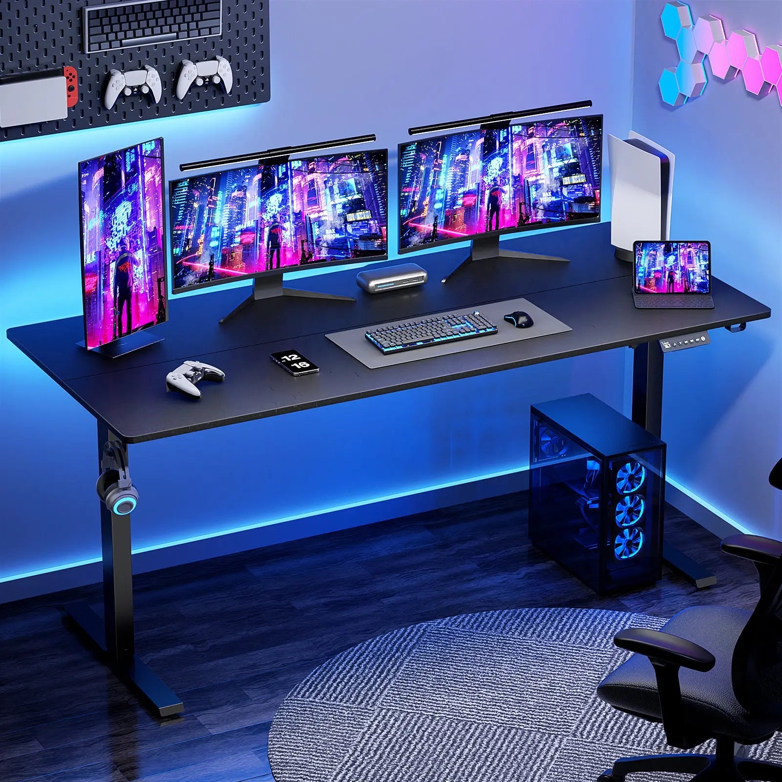 Electric Standing Desk Height Adjustable Desk  4 Memory Height Ergonomic Sit Stand up Desk for Home Office - Vvenace