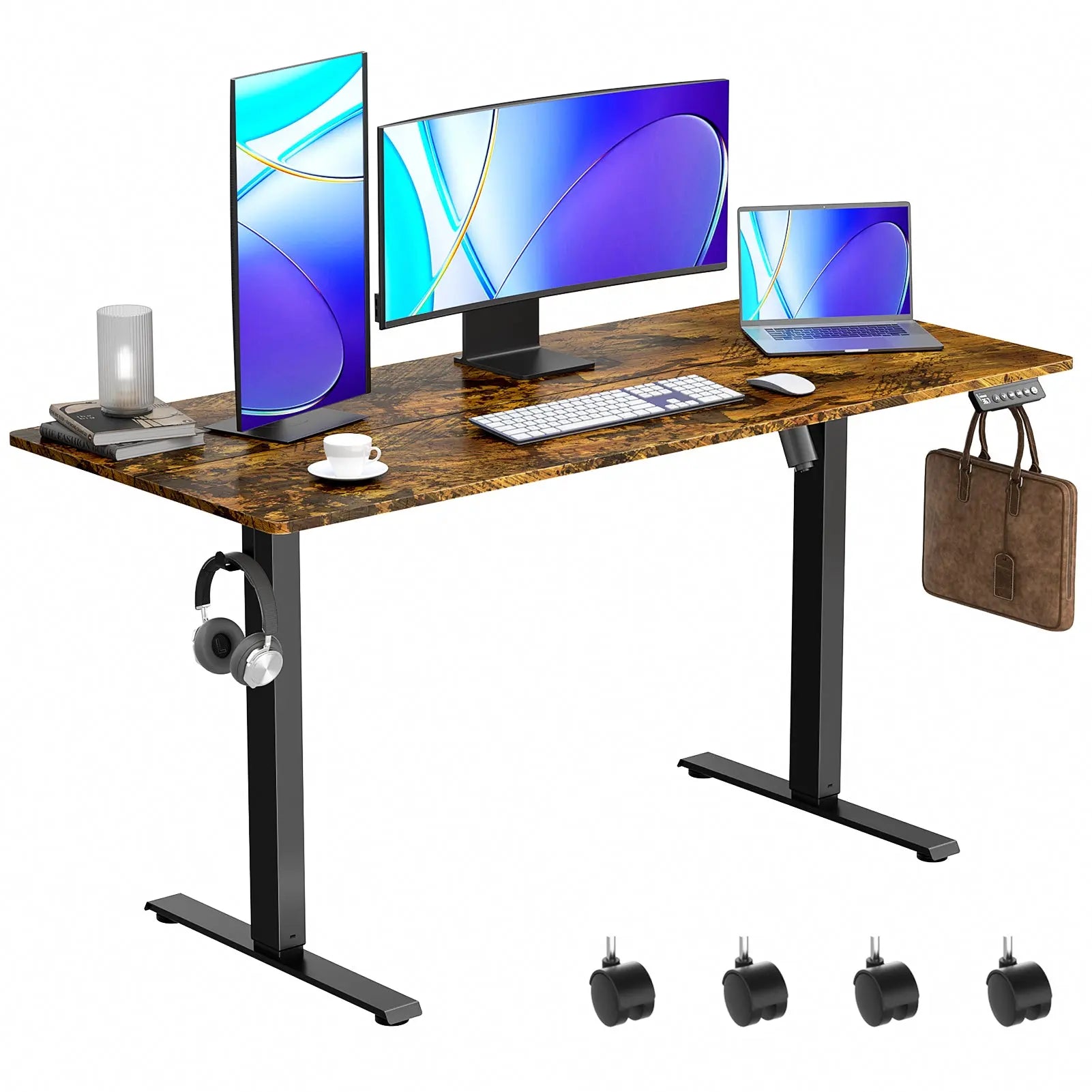 Electric Standing Desk Height Adjustable Desk  4 Memory Height Ergonomic Sit Stand up Desk for Home Office - Vvenace
