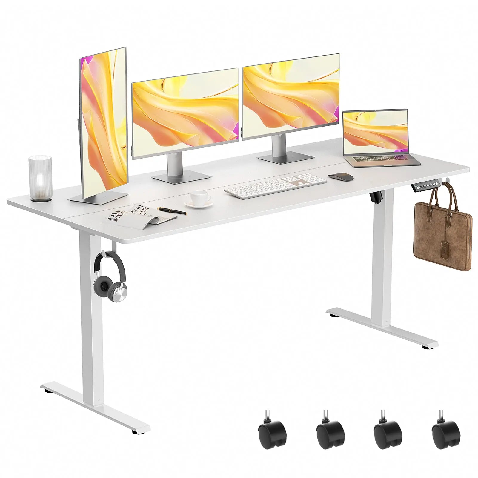Electric Standing Desk Height Adjustable Desk  4 Memory Height Ergonomic Sit Stand up Desk for Home Office - Vvenace