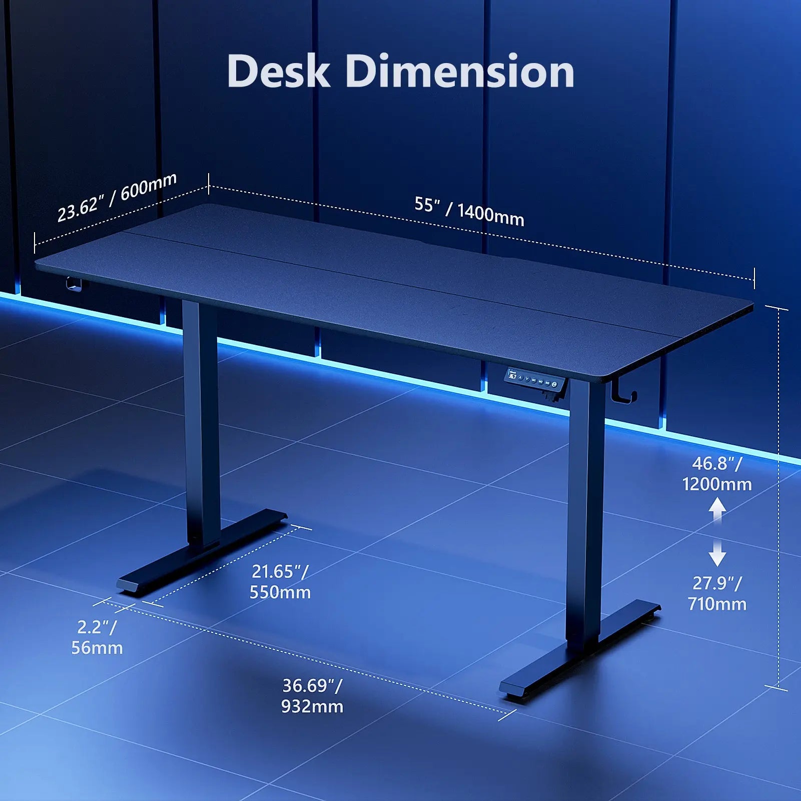 Electric Standing Desk Height Adjustable Desk  4 Memory Height Ergonomic Sit Stand up Desk for Home Office - Vvenace