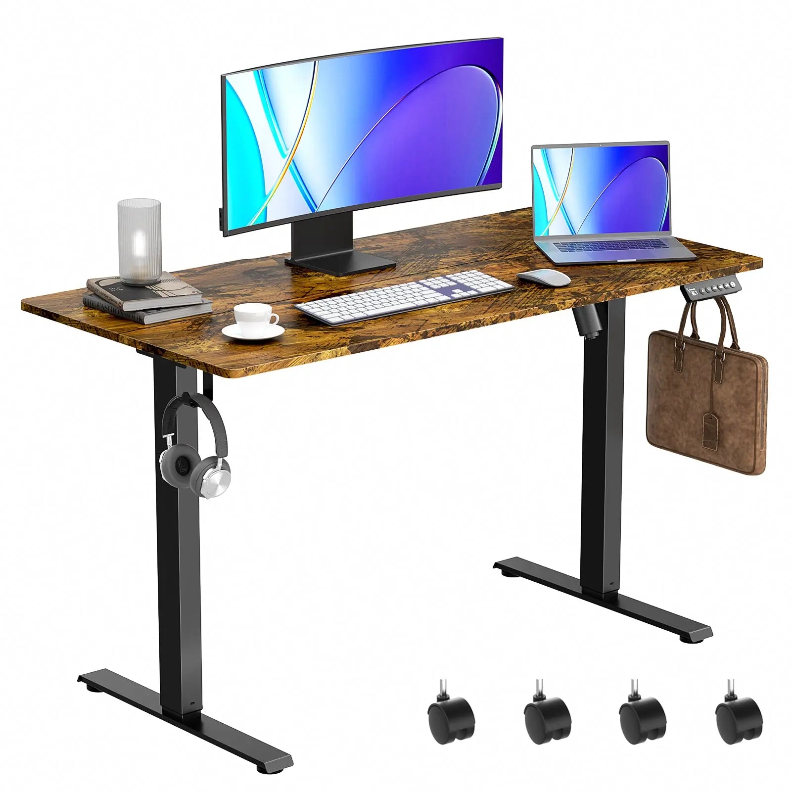 Electric Standing Desk Height Adjustable Desk  4 Memory Height Ergonomic Sit Stand up Desk for Home Office - Vvenace