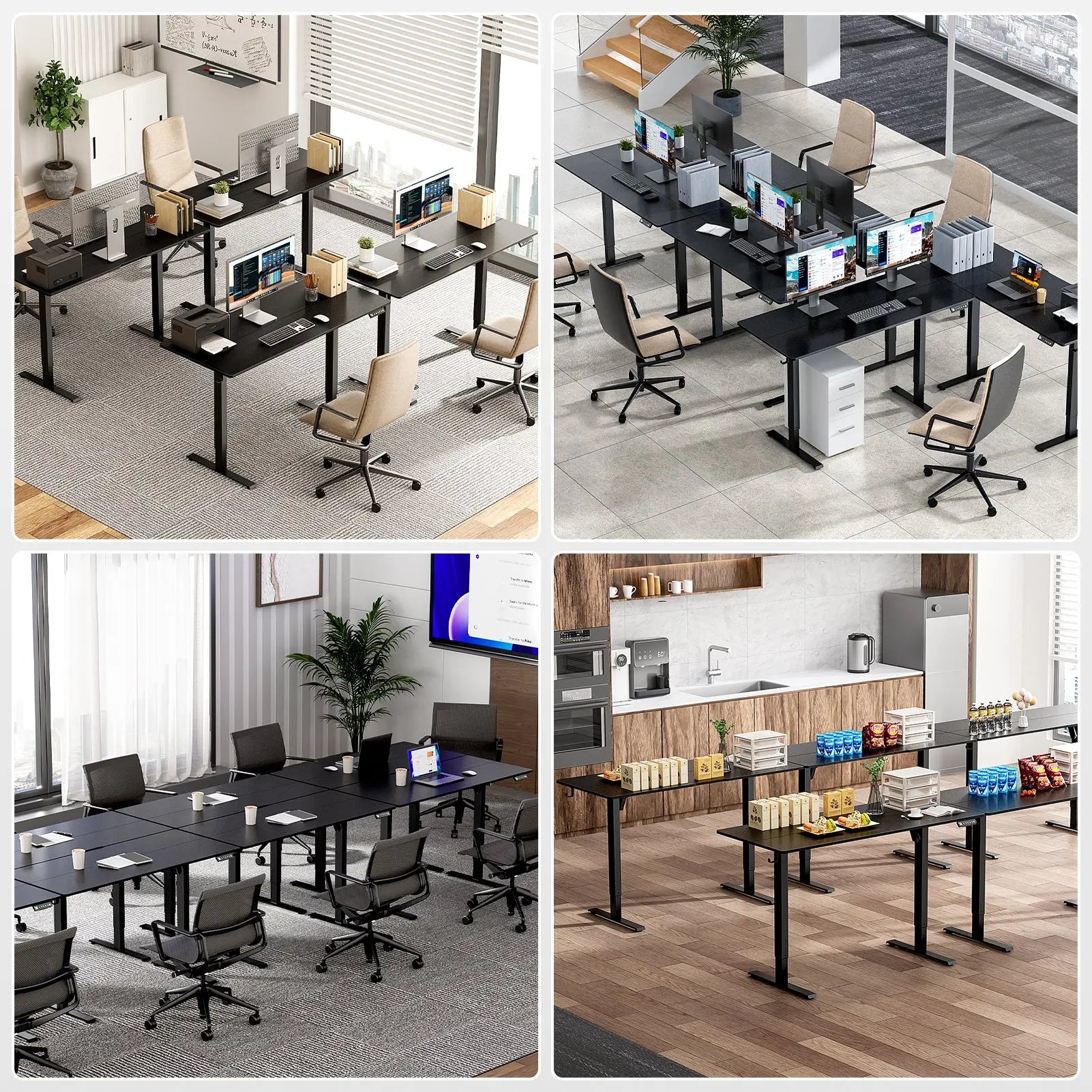 Electric Standing Desk Height Adjustable Desk  4 Memory Height Ergonomic Sit Stand up Desk for Home Office - Vvenace