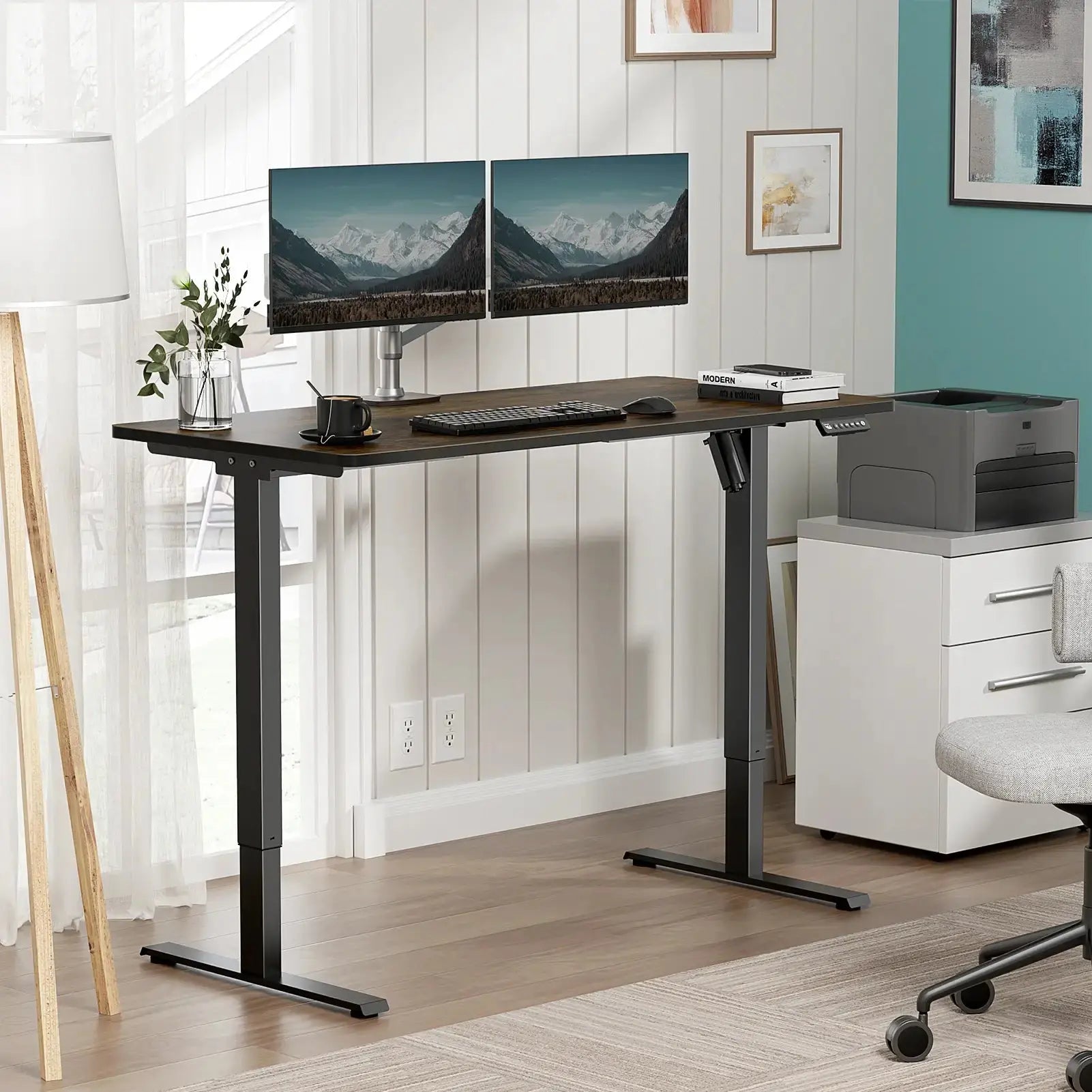 VVENACE  Electric Standing Desk Height Adjustable Desk 4 Memory Height Ergonomic Sit Stand up Desk for Home Office,   One-Piece Desktop (2 Packages)S1、D1、D2、D2pro Vvenace