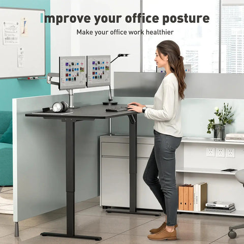 VVENACE  Electric Standing Desk Height Adjustable Desk 4 Memory Height Ergonomic Sit Stand up Desk for Home Office,   One-Piece Desktop (2 Packages)S1、D1、D2、D2pro Vvenace