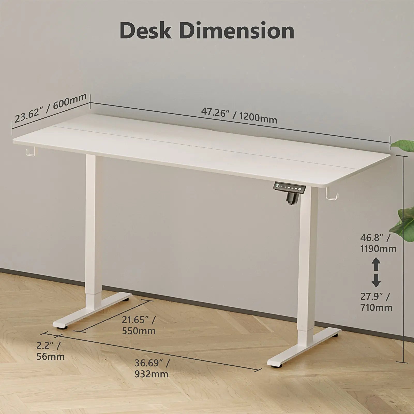 Electric Standing Desk Height Adjustable Desk  4 Memory Height Ergonomic Sit Stand up Desk for Home Office - Vvenace