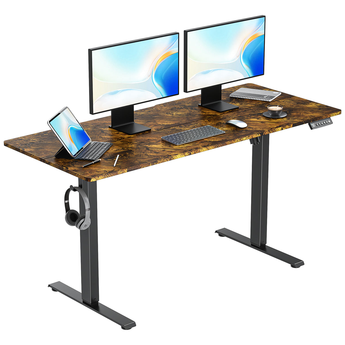 Electric Standing Desk Adjustable Height Desk Ergonomic Sit Stand up Desk for Home Office Plus