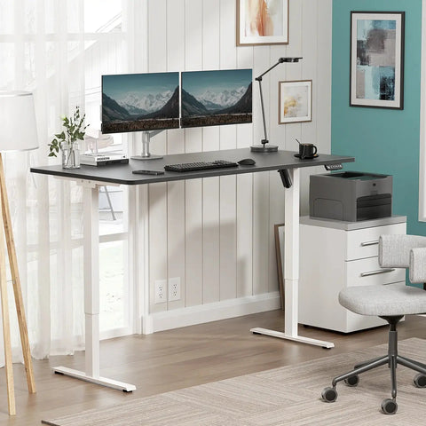 VVENACE  Electric Standing Desk Height Adjustable Desk 4 Memory Height Ergonomic Sit Stand up Desk for Home Office,   One-Piece Desktop (2 Packages)S1、D1、D2、D2pro Vvenace