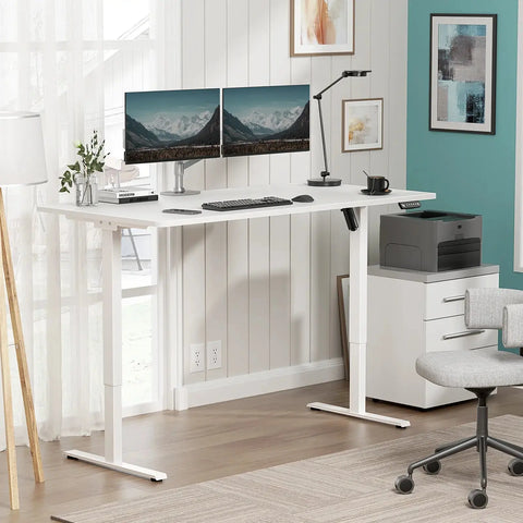 VVENACE  Electric Standing Desk Height Adjustable Desk 4 Memory Height Ergonomic Sit Stand up Desk for Home Office,   One-Piece Desktop (2 Packages)S1、D1、D2、D2pro Vvenace