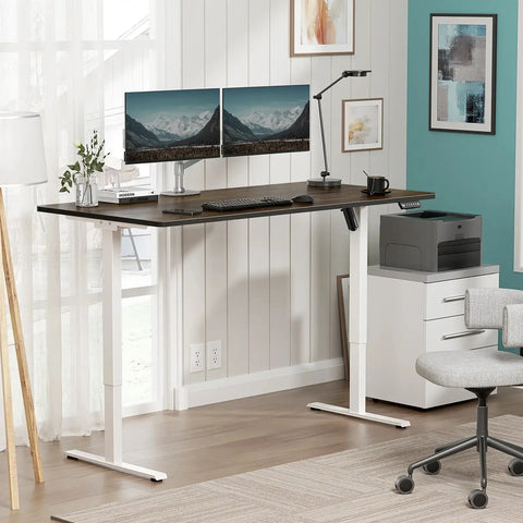 VVENACE  Electric Standing Desk Height Adjustable Desk 4 Memory Height Ergonomic Sit Stand up Desk for Home Office,   One-Piece Desktop (2 Packages)S1、D1、D2、D2pro Vvenace