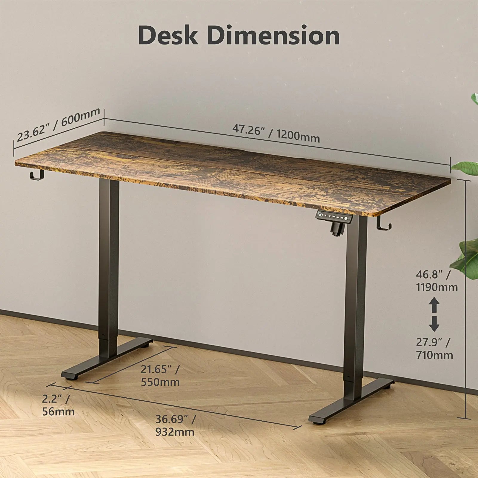 Electric Standing Desk Height Adjustable Desk  4 Memory Height Ergonomic Sit Stand up Desk for Home Office - Vvenace