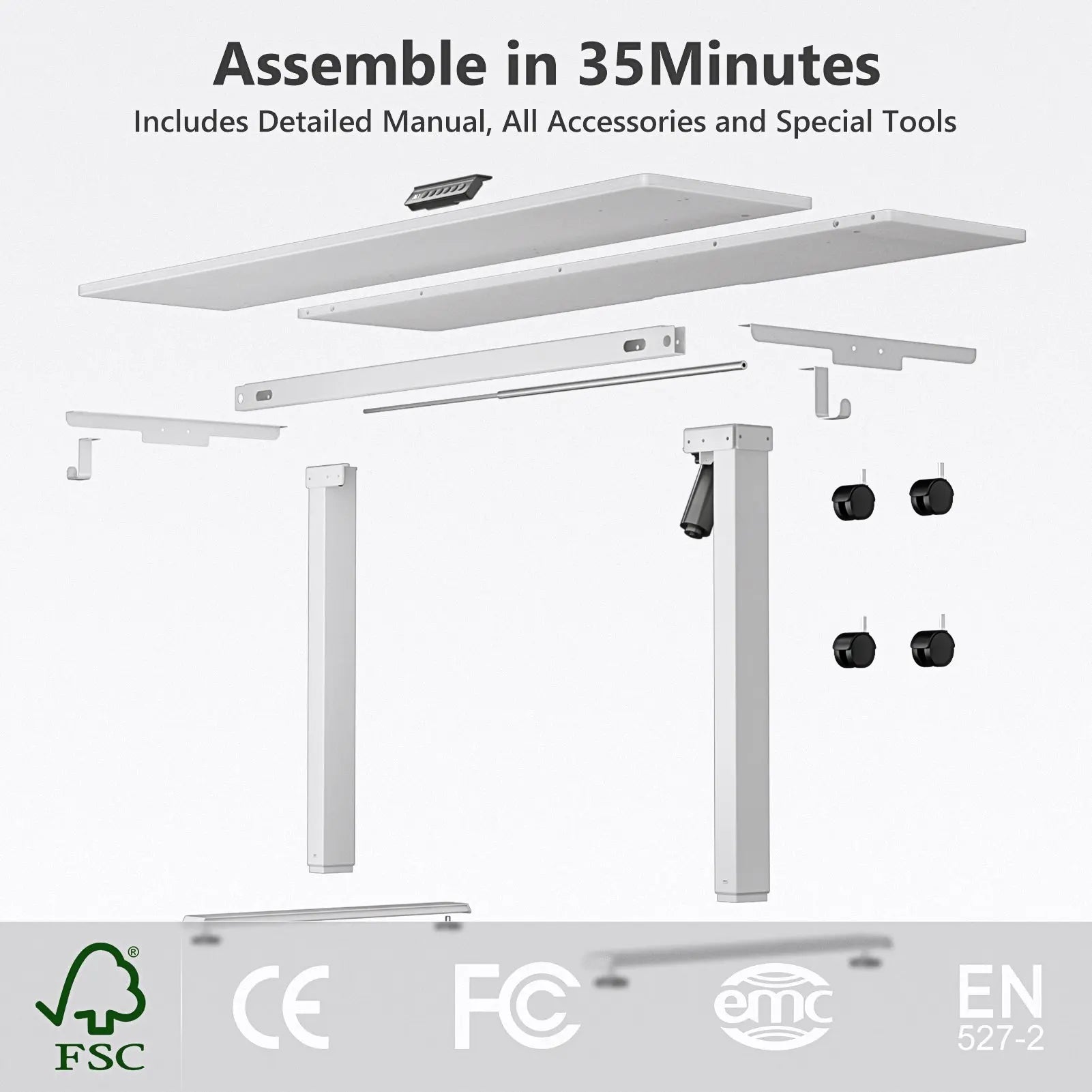 Electric Standing Desk Height Adjustable Desk  4 Memory Height Ergonomic Sit Stand up Desk for Home Office - Vvenace