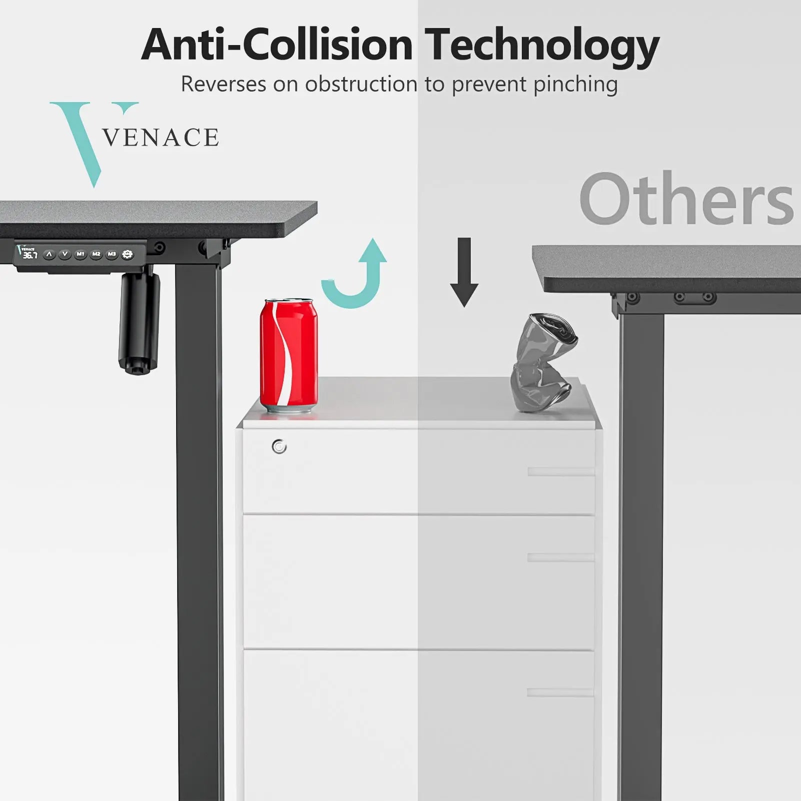 Electric Standing Desk Height Adjustable Desk  4 Memory Height Ergonomic Sit Stand up Desk for Home Office - Vvenace