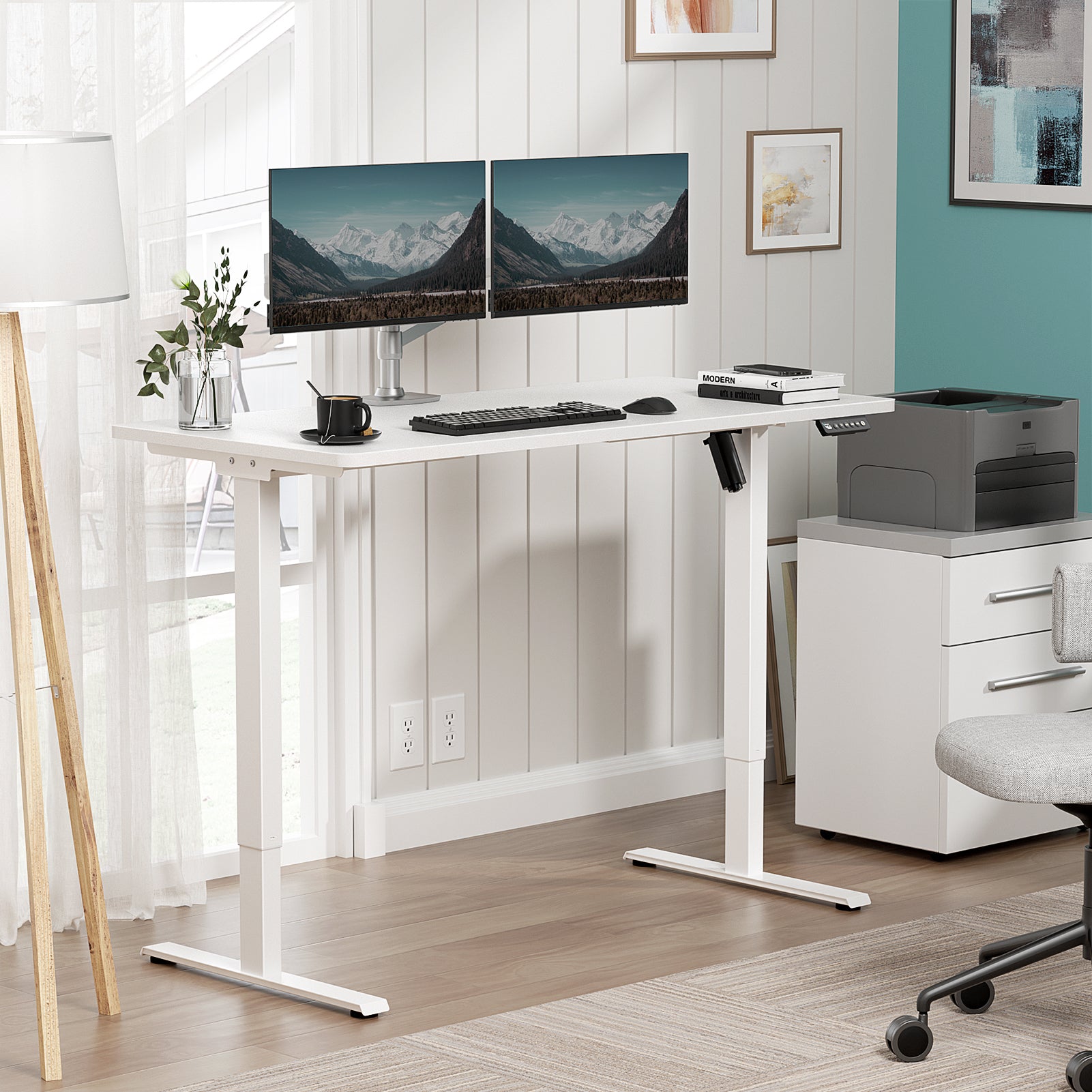 Electric Standing Desk A1P with One-Piece (2 Packages)