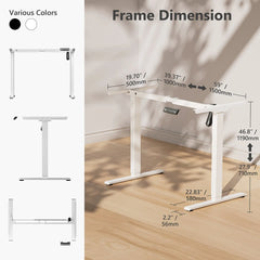 Electric Standing Desk Frame A1, 40''x27'' - Vvenace