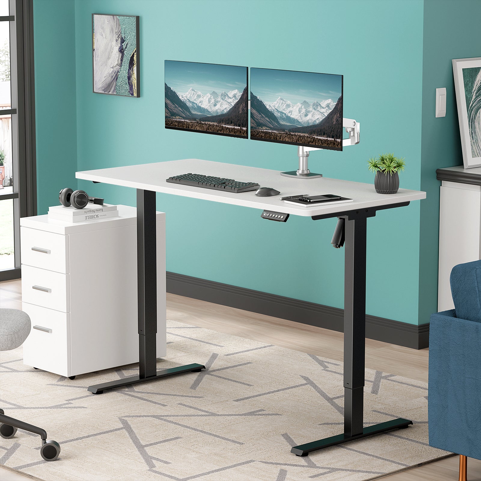 Electric Standing Desk A1P with One-Piece (2 Packages)