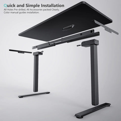 VVENACE  Electric Standing Desk Height Adjustable Desk 4 Memory Height Ergonomic Sit Stand up Desk for Home Office,   One-Piece Desktop (2 Packages)D1、D2、D2pro - Vvenace